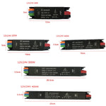 transformateur led 12v 24v 60w 100w 200w 300w 400w noir adhésif câbles
