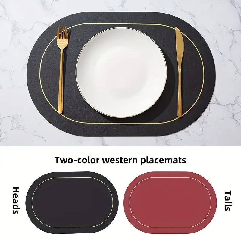 tapis table rond moderne élégant bordure dorée imperméable salle manger cuisine