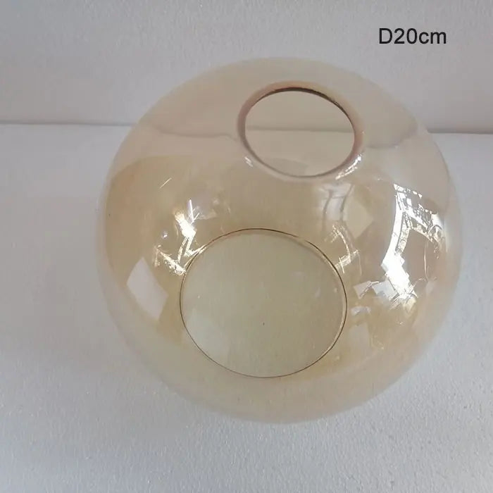 suspension boule verre moderne transparent ambre gris cognac diverse tailles