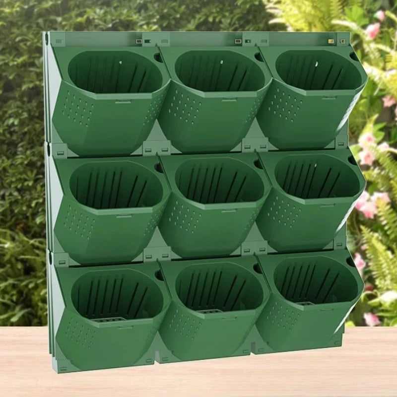pots muraux modulaires plantes vert foncé moderne minimaliste drainage fixations MODULES ASSEMBLAGE
