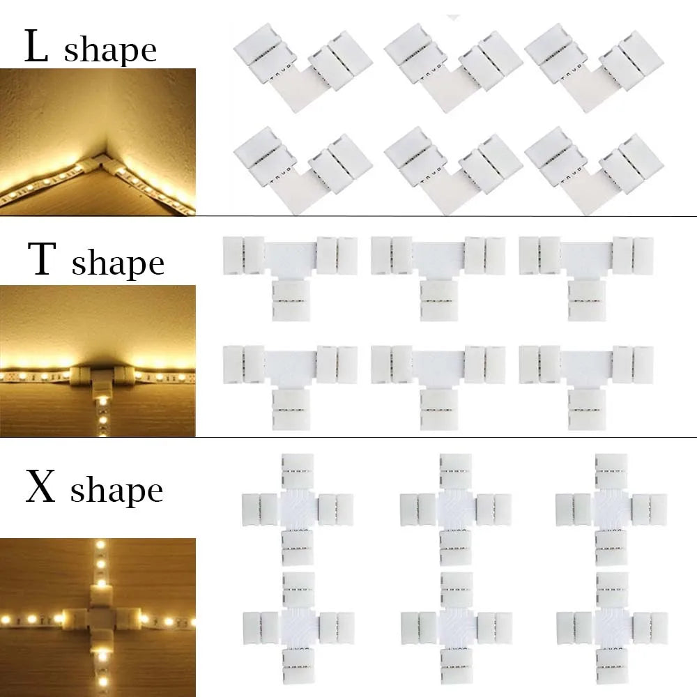 connecteurs led angle 90 degrés blanc pin rgb 12v clips instructions guide