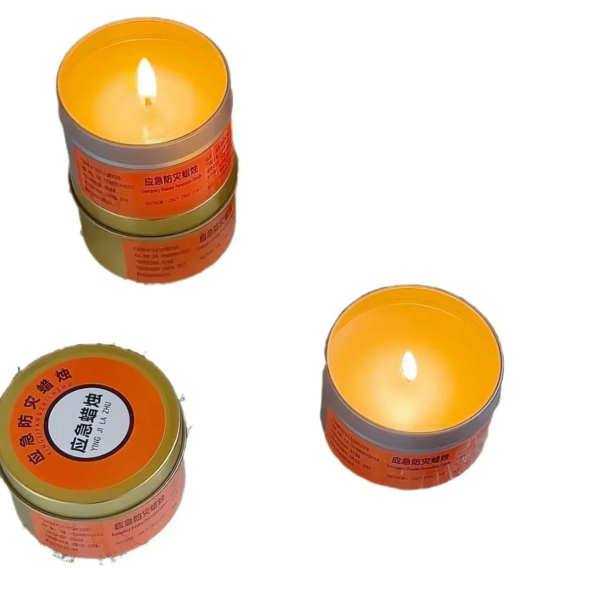bougies survie sans fumée 15h 24h orange blanche chinois camping urgence catastrophe moderne