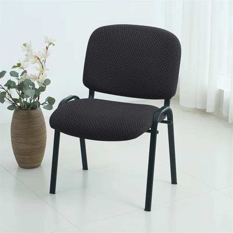 housse chaise tissu jacquard polyester moderne beige clair protection salle manger universelle adjustablewashing slipcover