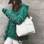 sac bandoulière toile unisexe polyester doux solide blanc noir poche avant cross body