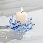support bougie moderne transparent fleur lotus multicolore rose marron violet élégant décoration intérieure bougies