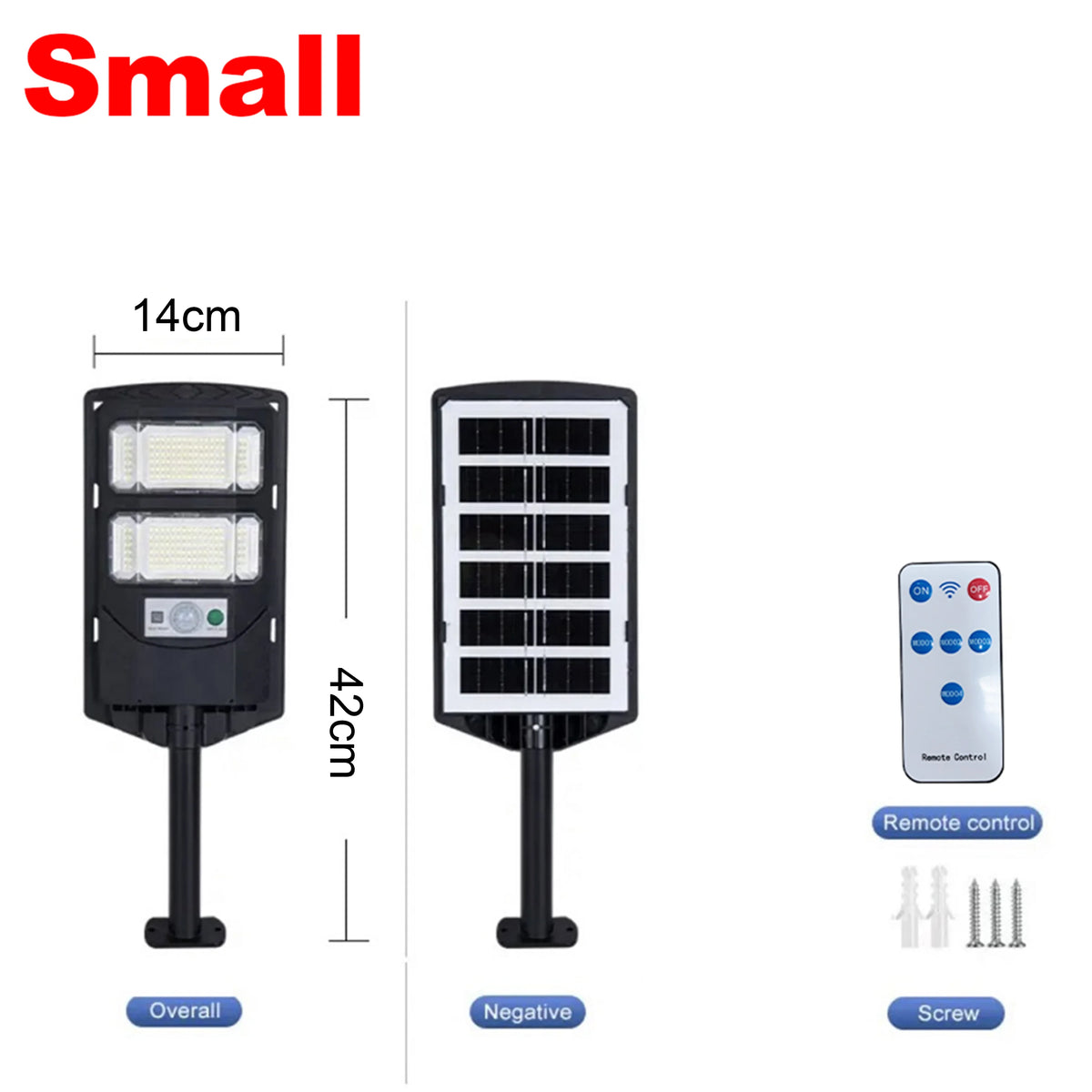 lampe solaire led moderne noire ip67 320 largeur éclairage détecteur mouvement contrôleur distant