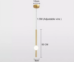 Suspension lumineuse moderne minimaliste blanc doré noir sphères translucides tiges métalliques