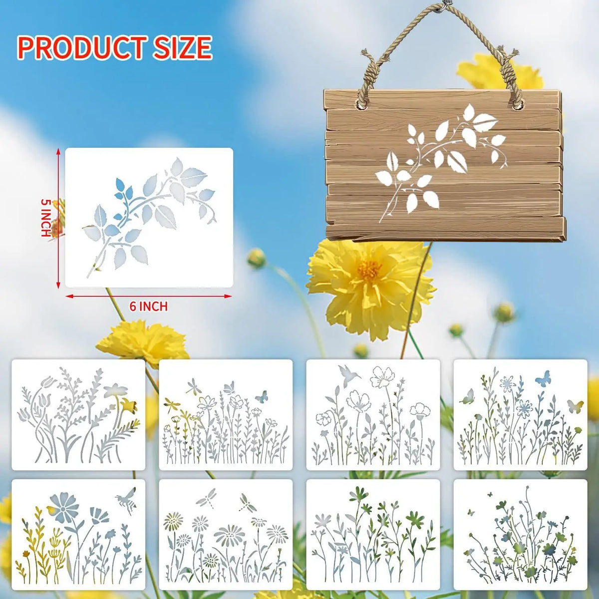 stencils peinture fleurs motifs floraux clips artisanal décoration papillons feuilles variés