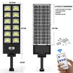 lampe solaire led moderne noire étanche capteur mouvement télécommande assemblage facileextérieur