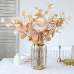 bouquet artificiel moderne feuilles rondes rose beige vert clair extérieur intérieur décoration minimaliste