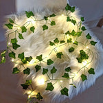 guirlande lumineuse feuilles vertes led blanc extérieur moderne décoration mariage chambre festive