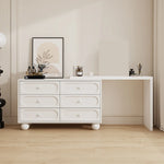 coiffeuse miroir blanc minimaliste moderne commode tiroirs noirs chambre meuble maquillage
