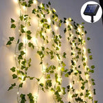 guirlande lumineuse solaire feuilles vertes led ip65 autonome 5m décoration extérieure noël festive
