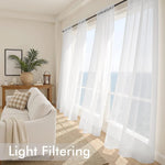 rideaux blancs transparents modernes polyester 100% salon 132x180cm 132x230cm 132x240cm