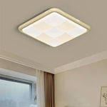 plafonnier led moderne blanc carreaux géométriques intérieur atmosphérique sans télécommande
