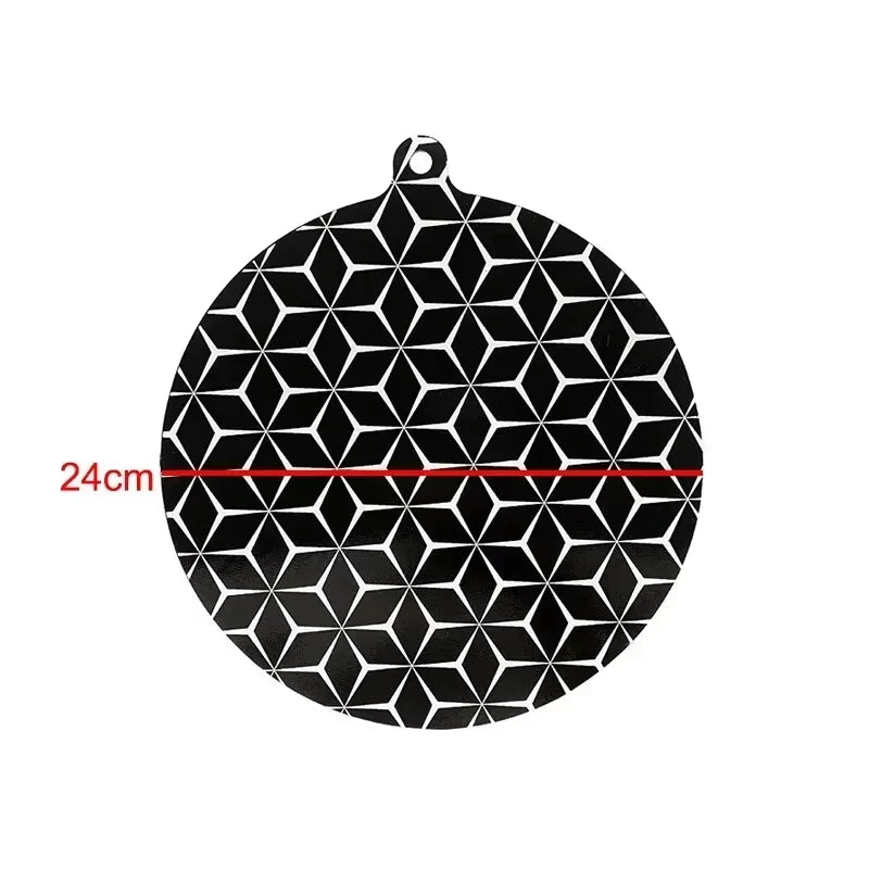 tapis protection silicone induction moderne noir blanc motif cubes adhésif cuisine