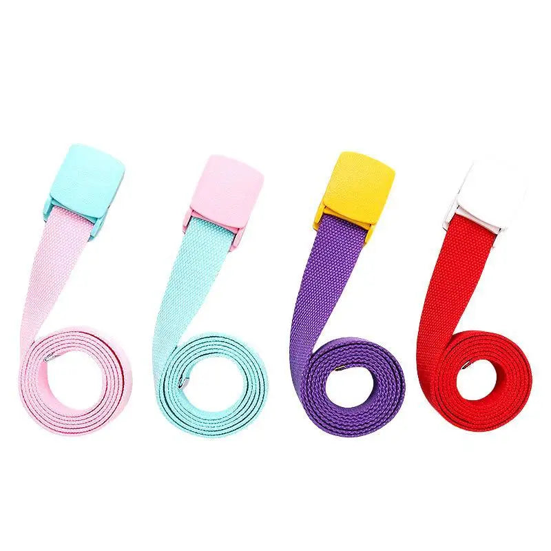 ceintures enfant toile rouge violet bleu clair jaune rose blanc beige