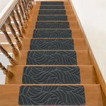 tapis antidérapants escaliers sécurité polyester moderne adhésif gris marron beige ondulé intérieur autoadhésif protection