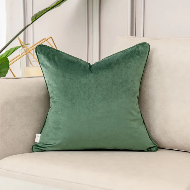 housse coussin velours vert motif feuilles tropicales 30x50cm 45x45cm 50x50cm deco moderne sofa chambrehôtel