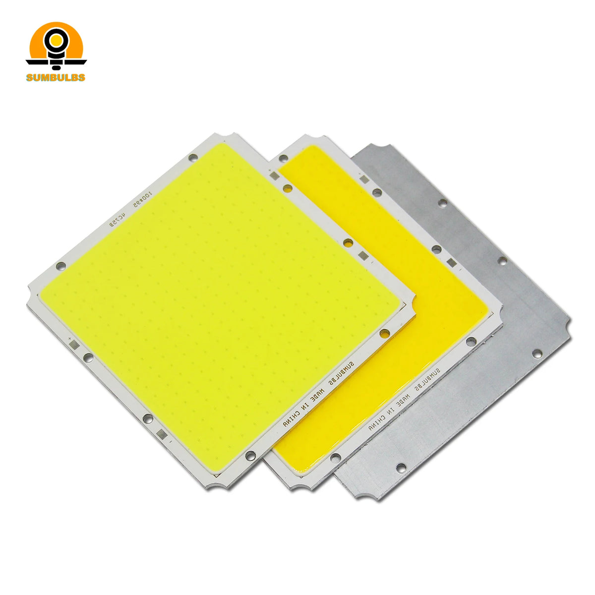 Panneau LED 100x95mm blanc gris métallique moderne 12V 50W aluminium silicone