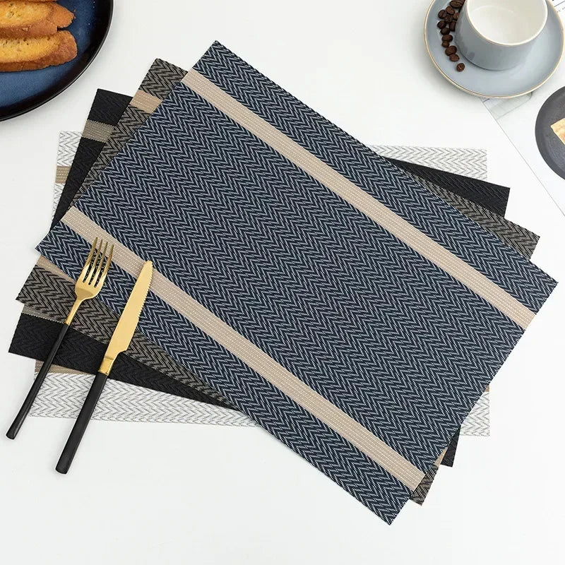 Napperons de table rectangulaires en PVC dans différentes tailles et couleurs