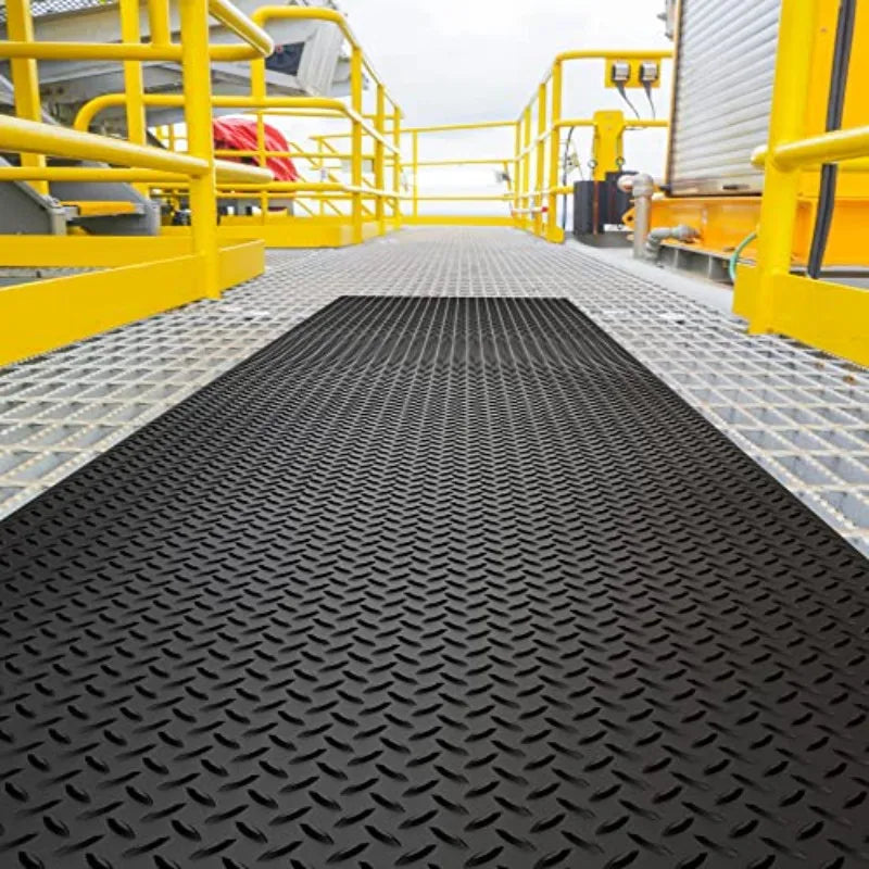 tapis sol noir diamanté industriel imperméable antidérapant garage extérieur bain voiture