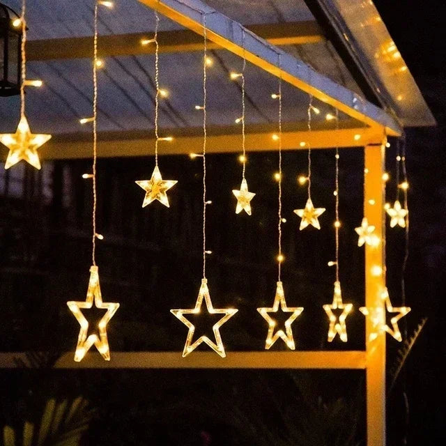 décoration noël étoiles lumineuses fil blanc multicolores extérieures ip44 étanches moderne