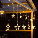 décoration noël étoiles lumineuses fil blanc multicolores extérieures ip44 étanches moderne