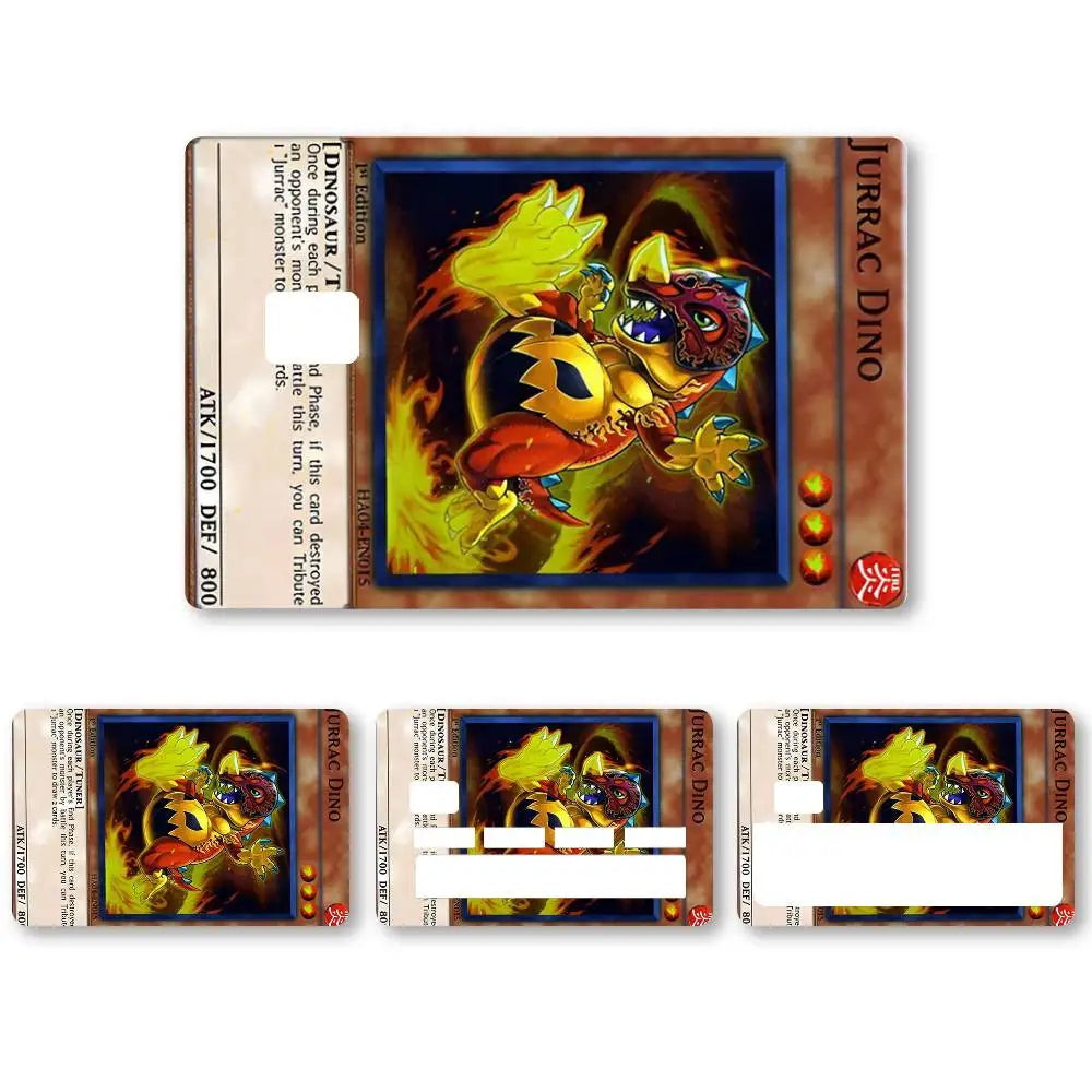 autocollants cartes crédit multicolores dessin animé illustrations fantastiques adhésifs protection cartes jeu set collection