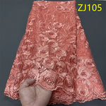 tissu brodé sequins motifs floraux polyester coton occasion mariage robe cérémonie bleu rose blanc