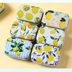 boîtes métalliques rétro couleurs vives illustrations desserts fruits vintage rangement portable respectueux environnement