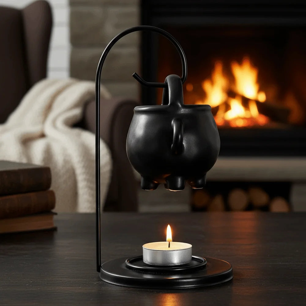 lampe poser bougie support huile essentielle noir mat moderne tringle diffusion chambre salon