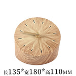 horloge décorative moderne minimaliste aspect bois grainé forme conique ronde aiguilles dorées salon chambre