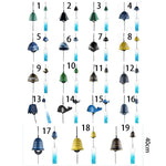cloches vent moderne motif abstrait poissons vagues océan bleu vert noir jaune