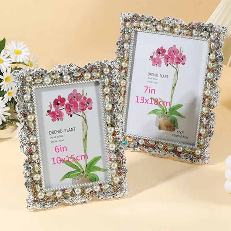 cadre photo classique strass argenté clips transparent 10x15cm 13x18cm decoration maison erotique