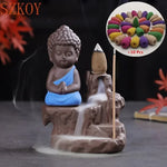 diffuseur d'encens artisanal opalescent motifs naturels 10 cônes colorées salon zen