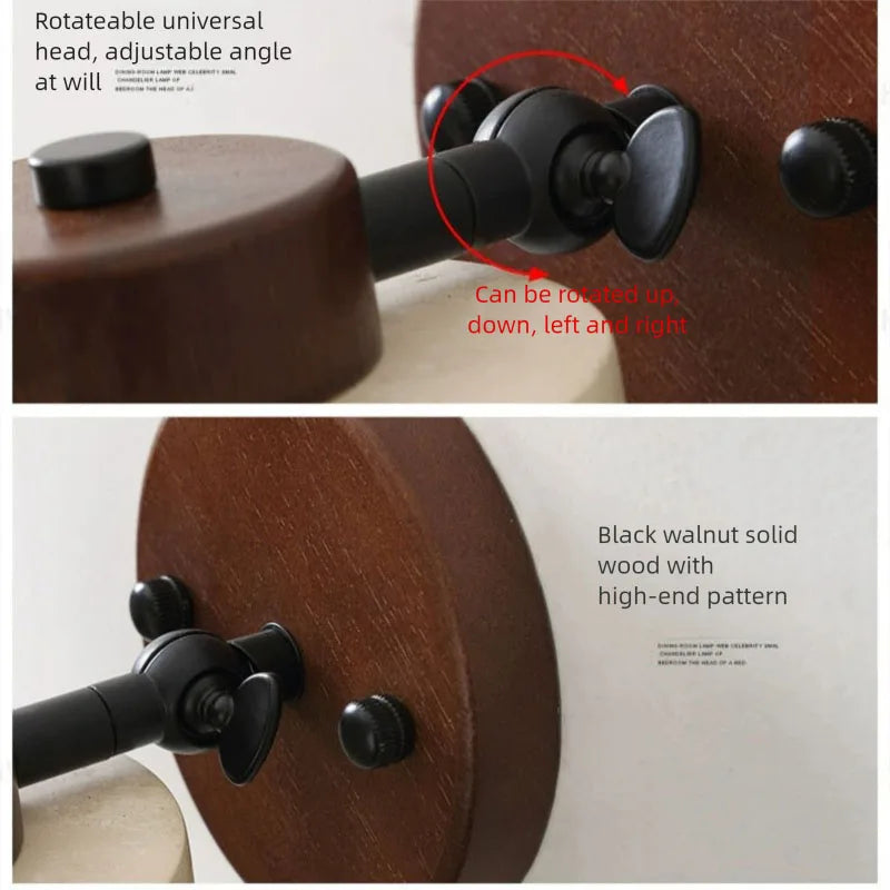 lampe murale bois texture pierreuse scandinave moderne rustique fixée mur opaque abat jour led