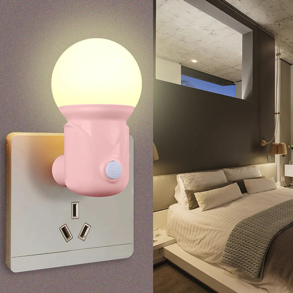 lampe nuit veilleuse led rose clair texture souple adhésif minimaliste contrôle filaire flux lumineux