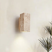lampe murale moderne minimaliste travertin veines pierreuses led beige clair marron ambiance apaisante chambre