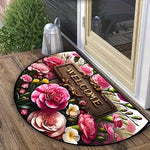 tapis d'entrée floral antidérapant polypropylène polyester extérieur intérieur moderne multicolore roses abeilles fleurs