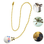 pendule plafonnier fleur peinte blanc doré bleu rose vert classique opacité chaîne boule décorative