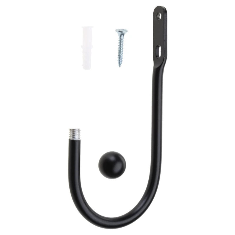boucles rideau moderne fixations vis métal noir uni 8.6cm largeur 7.1cm hauteur
