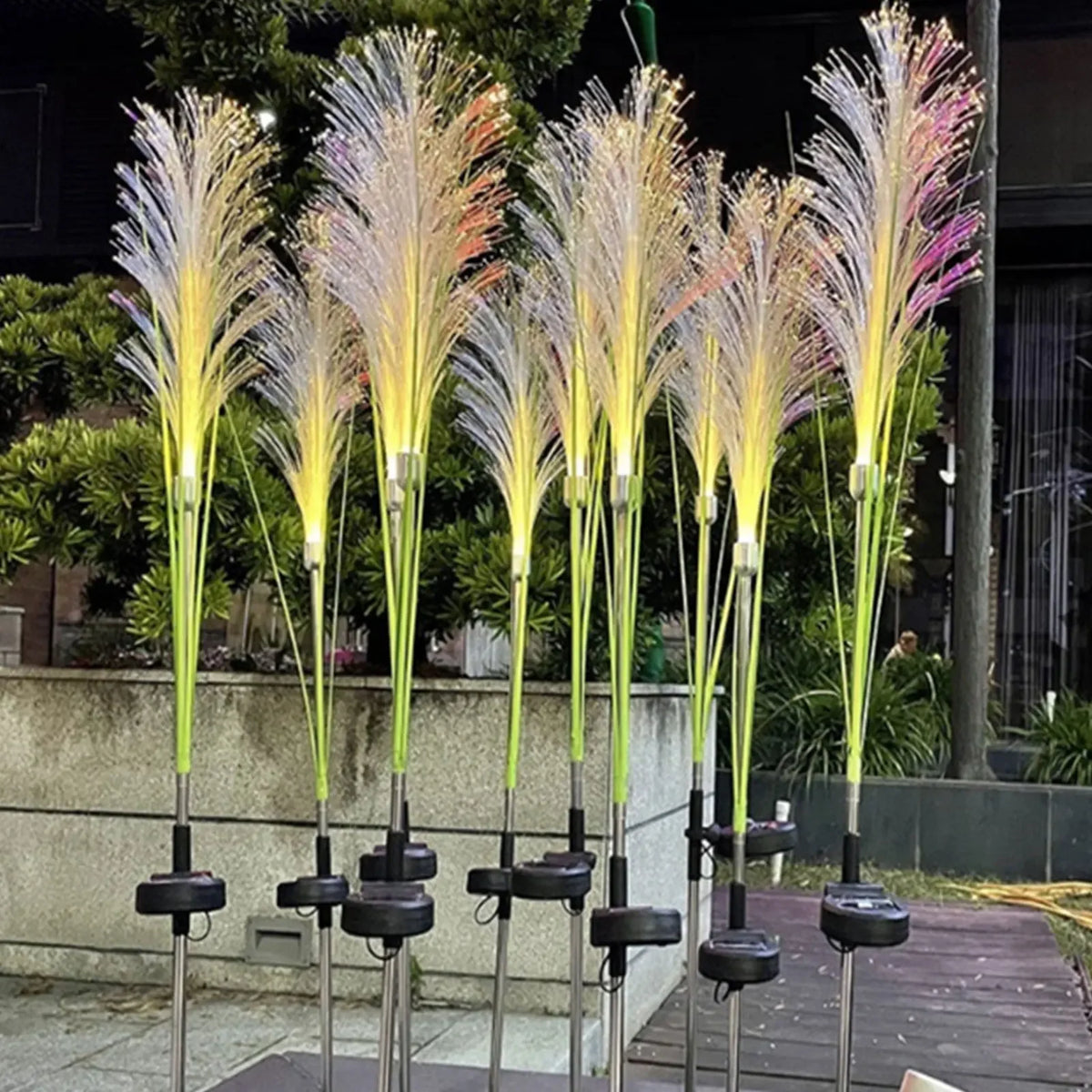 lumière artificielle verte feuilles blanches lumineuses moderne vacancesextérieur decoration solaire ip65 abs led