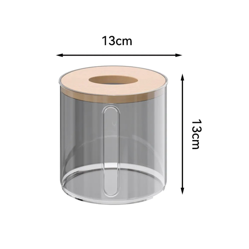 boîte rangement mouchoirs transparent bois minimaliste moderne papier texturé rouleau papier blanc naturel