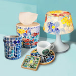 mosaïque multicolore carreaux brillants moderne adhésif papier rouleau tasse sous verres vase artisanat décoration