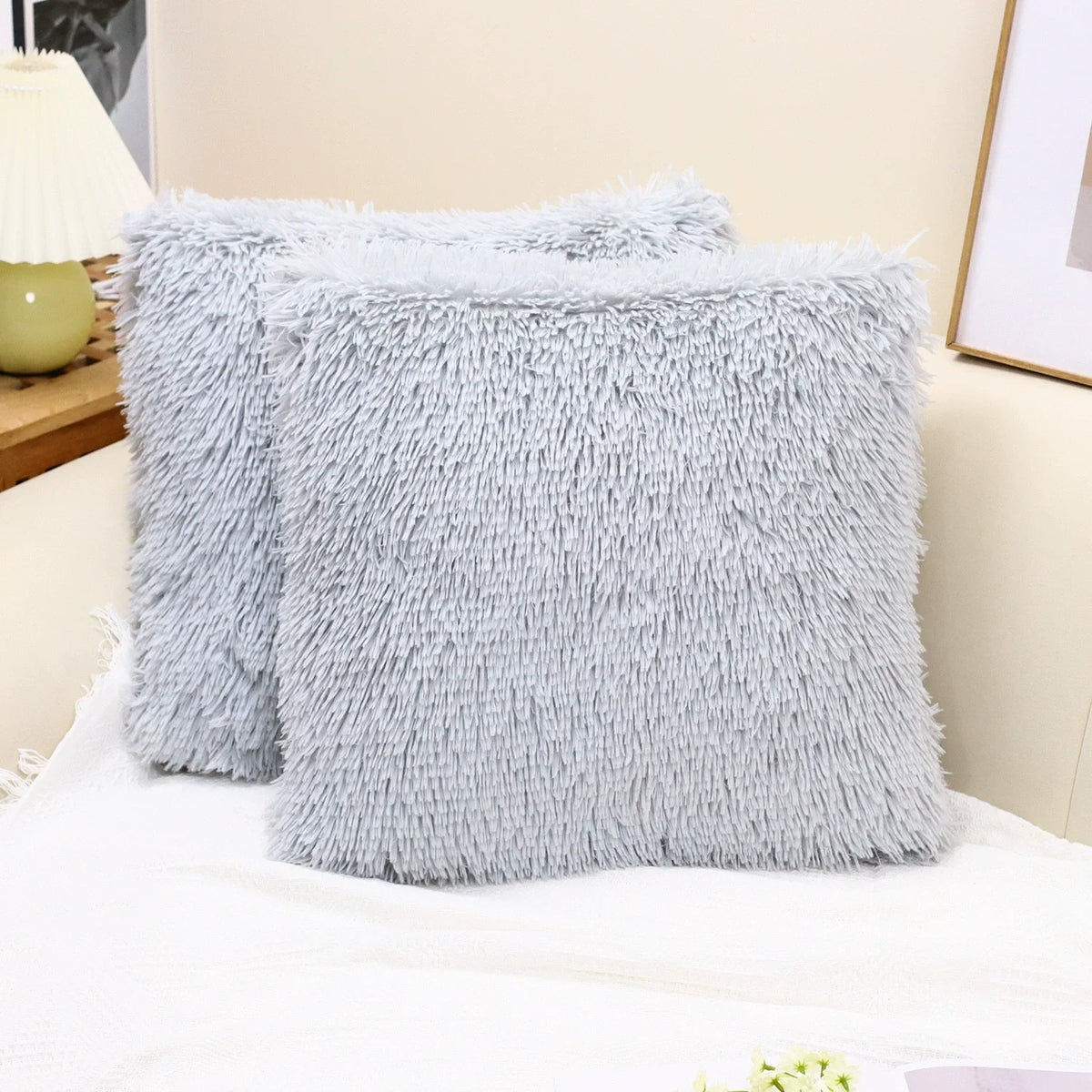 taies d'oreiller blanches modernes non toxiques 100% polyester 18x18 pouces pack fixés respectueux environnement