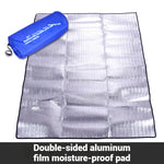 tapis sol camping texturé argenté bleu moderne isolation thermiqueextérieur
