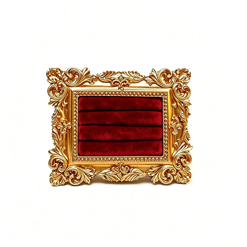 support bijoux or vert blanc ornements baroques velours classique baroque