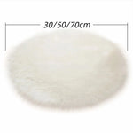 tapis rond doux fourrure polyester blanc rose gris moderne chambre 30 50 70 cm