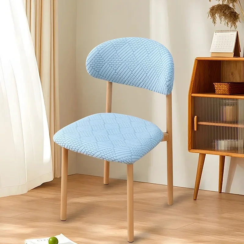housse chaise coton polyester vert bleu rose moderne ligne diagonale taille